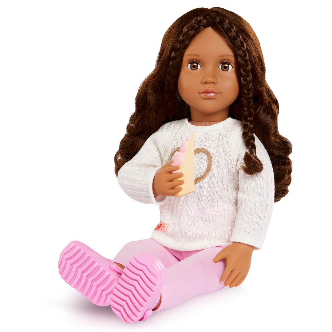 Paola- 46cm Baking Doll with Book - OG Deluxe Doll - Storybook for Doll - Baking Accessories - Toys for Kids - Gift Ideas - 3 Years + - Our Generation UK