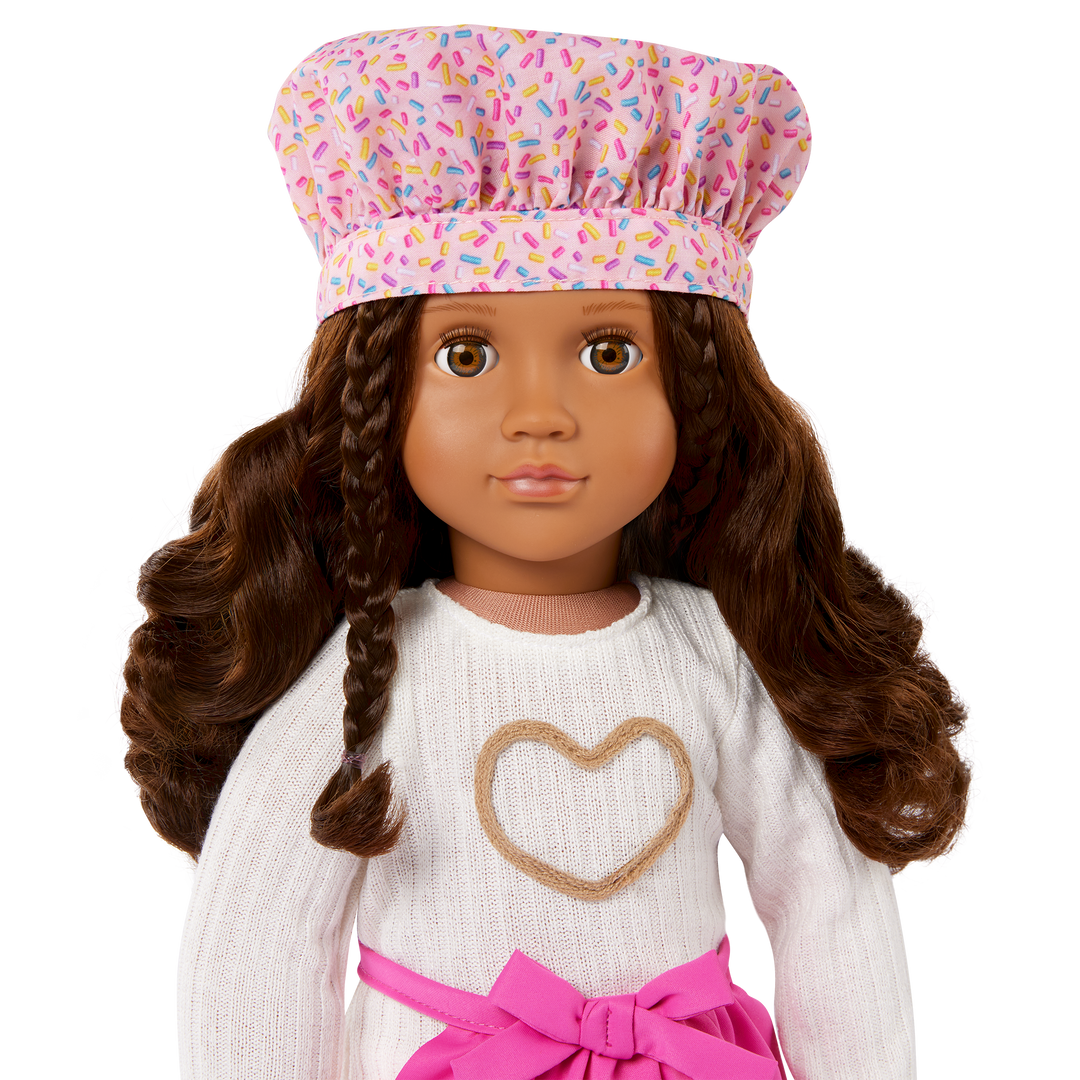 Paola- 46cm Baking Doll with Book - OG Deluxe Doll - Storybook for Doll - Baking Accessories - Toys for Kids - Gift Ideas - 3 Years + - Our Generation UK