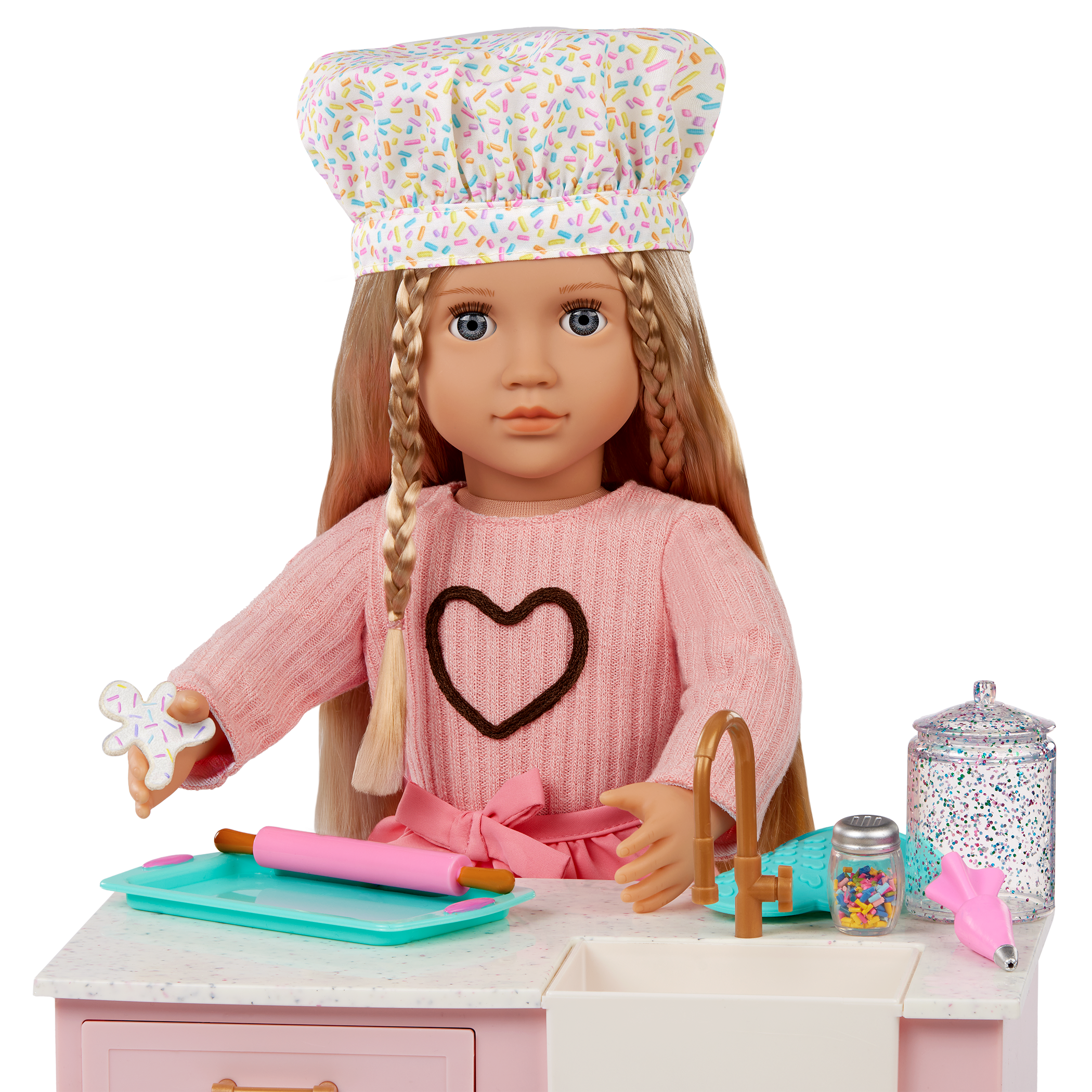 Emery - 46cm Baking Doll & Book - Posable Doll with Blonde Hair- Baking Accessories for Dolls - Chapter Story Book - Gifts for Ages 3 Years + - Our Generation UK
