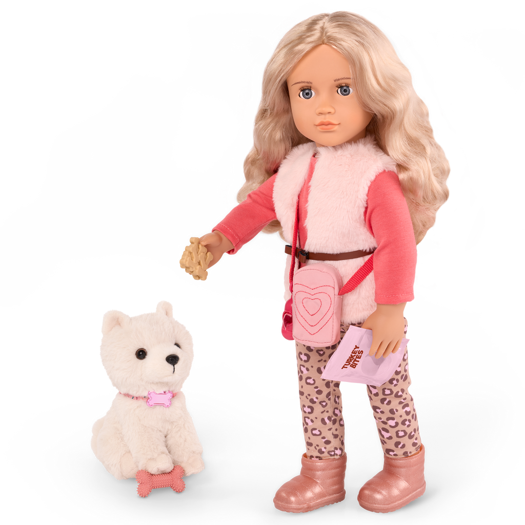 Kinsley & Pet Puppy Kenzi - 46cm Doll with 15cm Plush Pup - Toys for Kids Ages 3 to 12 Years - Our Generation