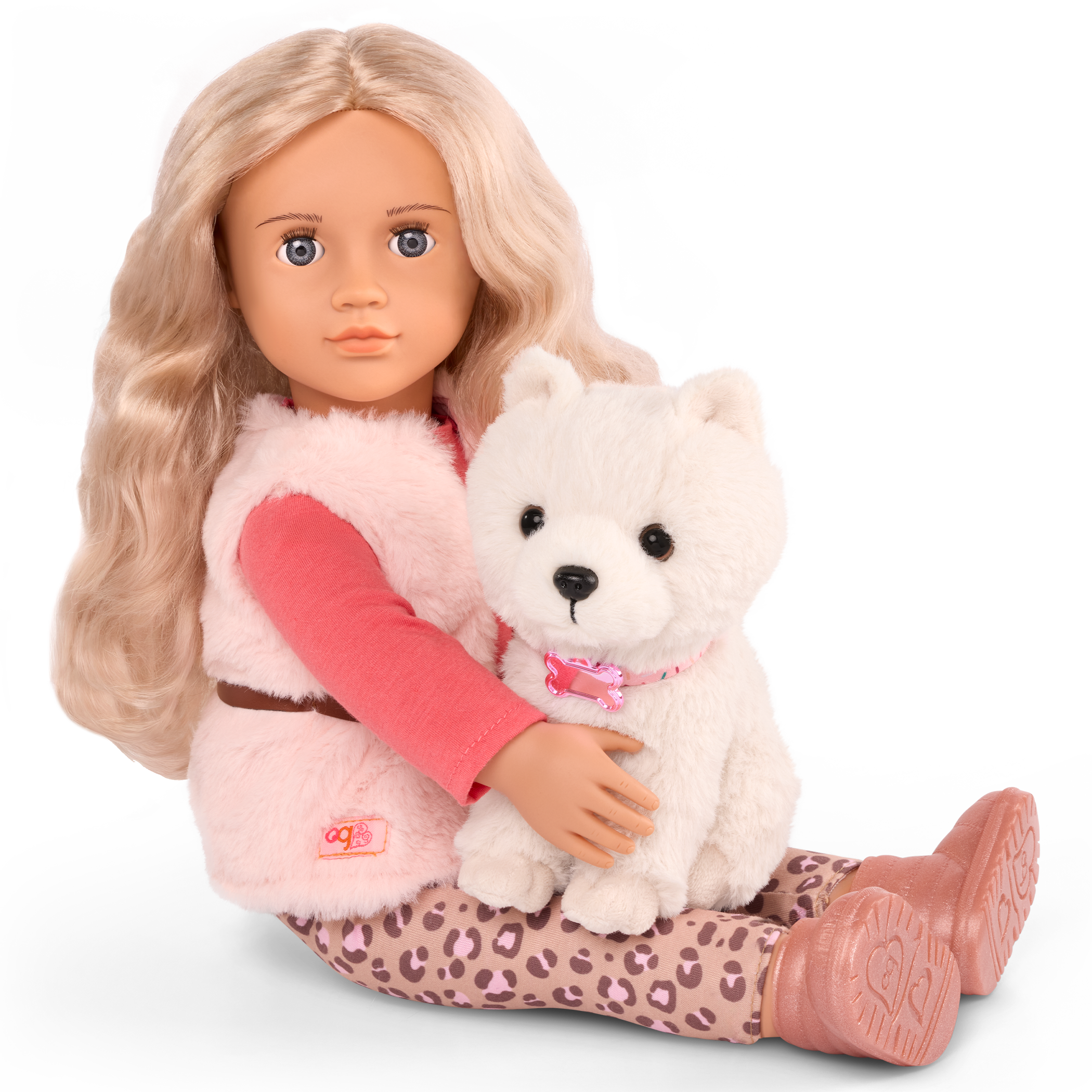 Kinsley & Pet Puppy Kenzi - 46cm Doll with 15cm Plush Pup - Toys for Kids Ages 3 to 12 Years - Our Generation