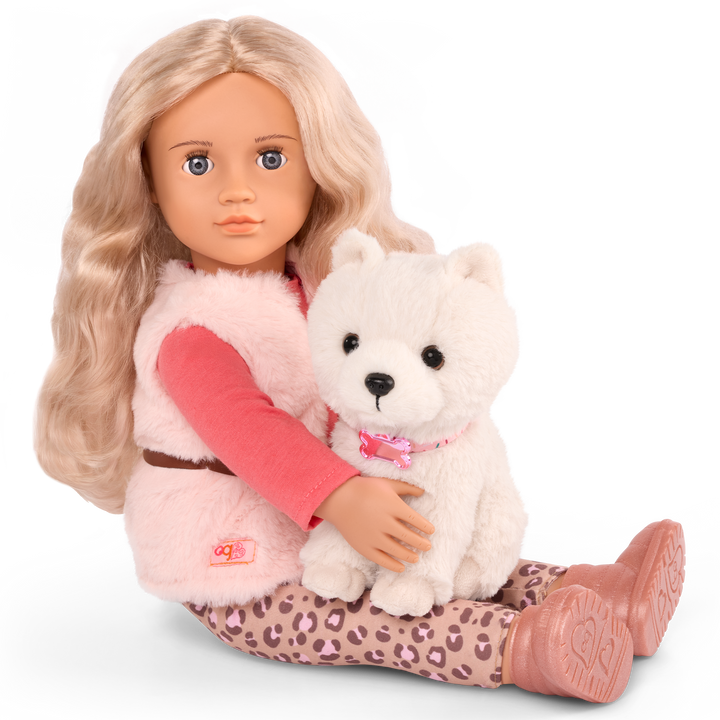 Kinsley - 46cm OG Doll with Pet Puppy - Doll with Blonde Hair & Grey Eyes - 15cm OG Pup with White Fur - Toys & Gifts for Kids - Our Generation UK