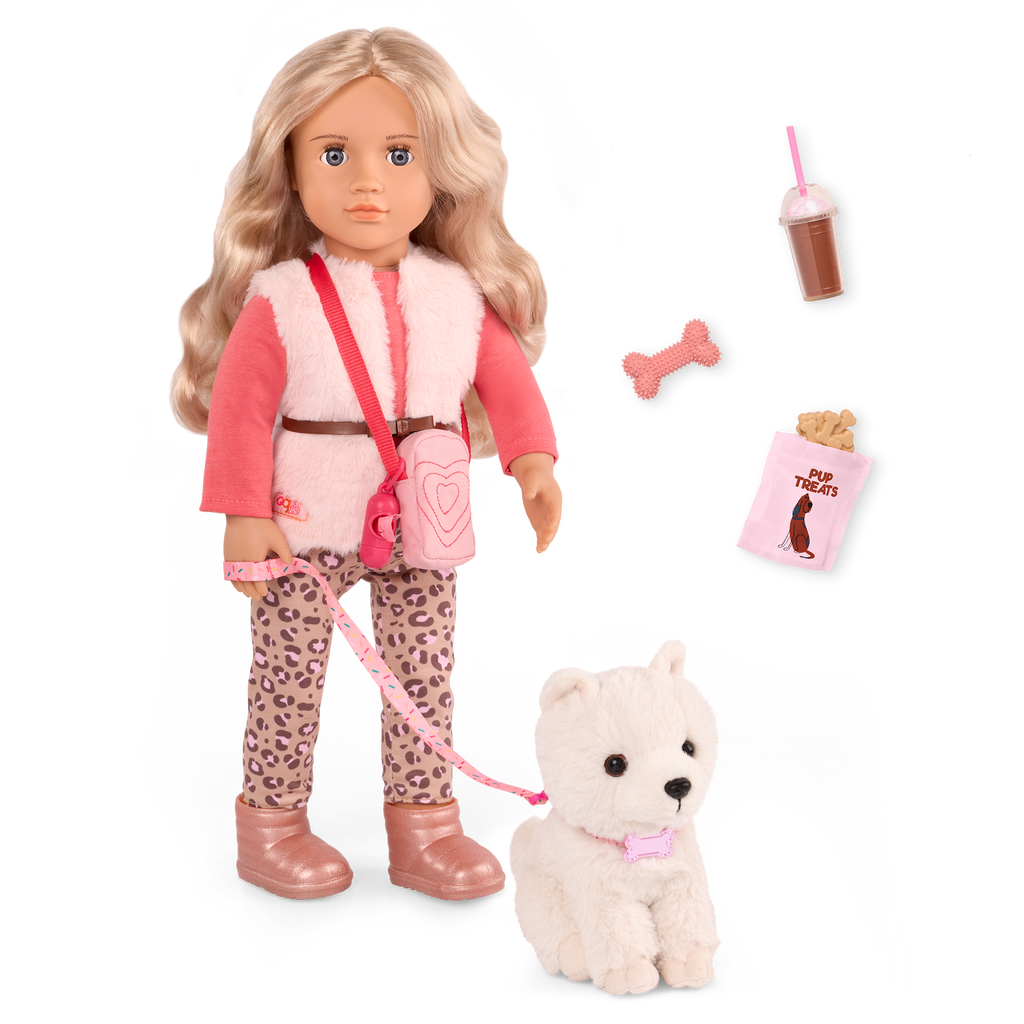 Kinsley & Pet Puppy Kenzi - 46cm Doll with 15cm Plush Pup - Toys for Kids Ages 3 to 12 Years - Our Generation
