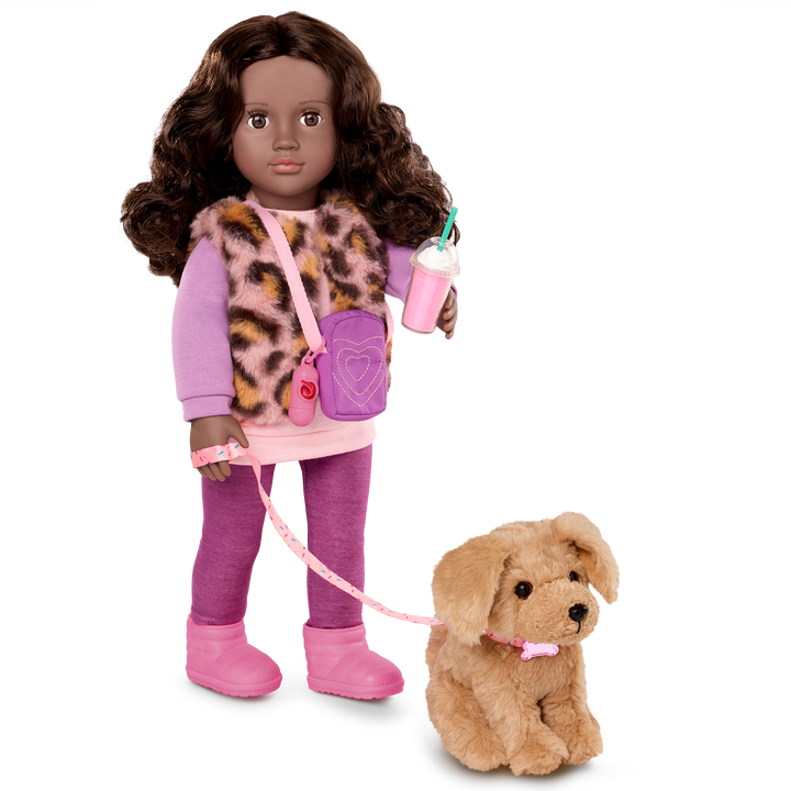 Josie & Jax - 46cm Doll with Brown Hair & Eyes - 15cm OG Puppy with Brown Fur - Doll & Pet Dog - Toys & Gifts for Kids - Ages 3 to 12 Years - Our Generation