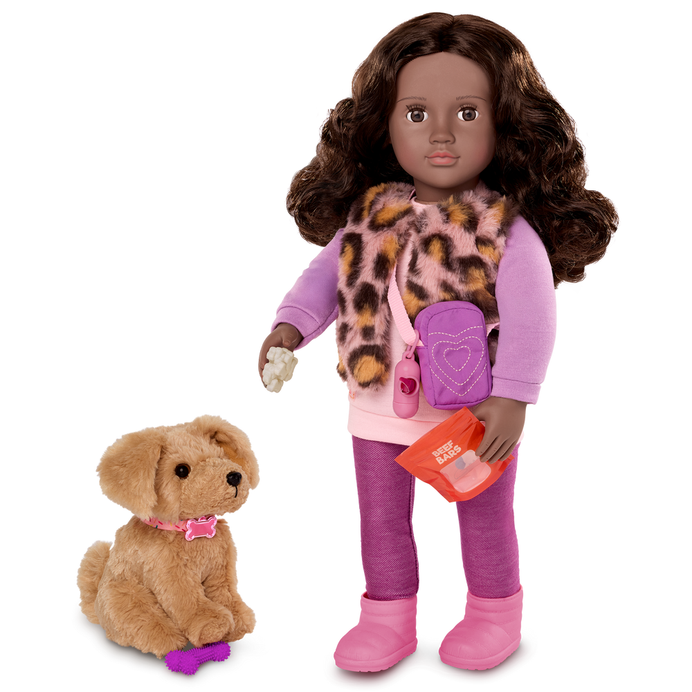 Josie & Jax - 46cm Doll with Brown Hair & Eyes - 15cm OG Puppy with Brown Fur - Doll & Pet Dog - Toys & Gifts for Kids - Ages 3 to 12 Years - Our Generation