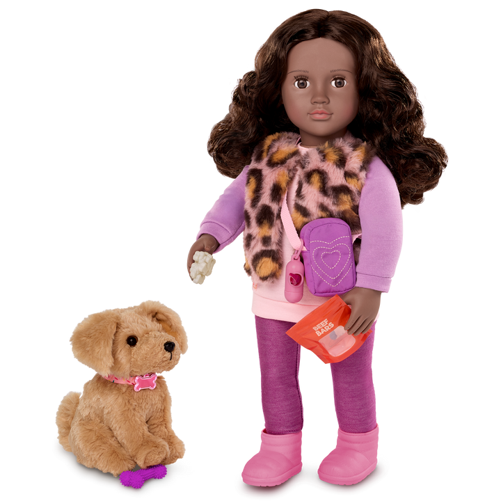 Josie & Jax - 46cm Doll with Brown Hair & Eyes - 15cm OG Puppy with Brown Fur - Doll & Pet Dog - Toys & Gifts for Kids - Ages 3 to 12 Years - Our Generation