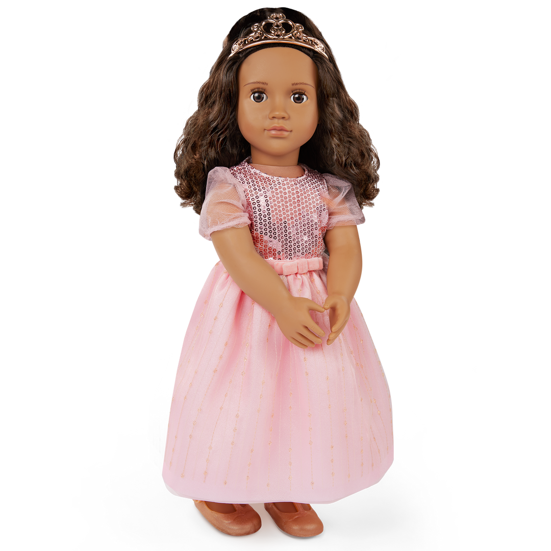 Estrella - Princess Doll with Tiara - OG Doll with Pink Gown, Tiara, Brown Hair & Eyes - Christmas Gifts for Kids - Our Generation