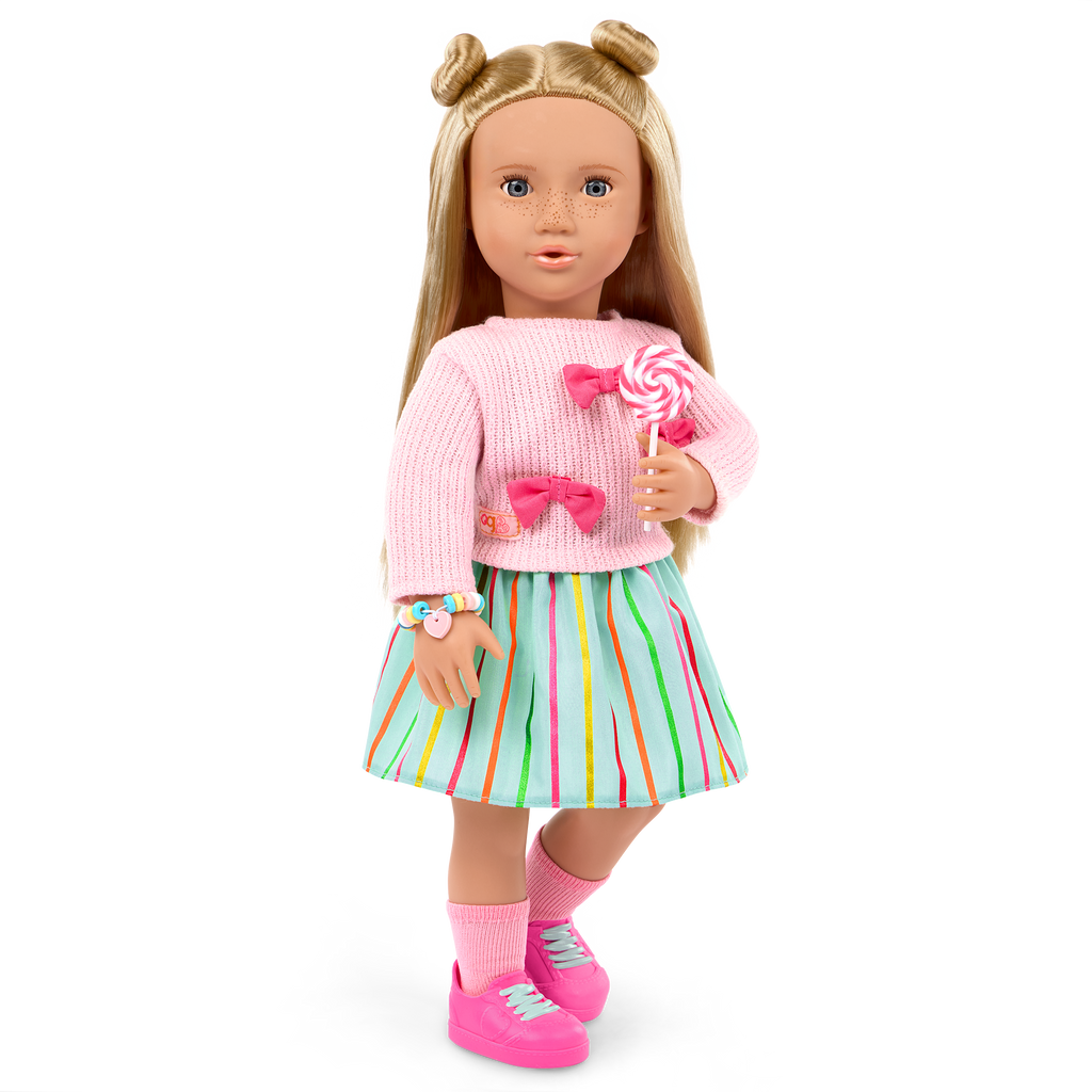 Kat - 46cm Doll with Sweet Accessories - OG Dloll with Blonde Hair, Blue Eyes & Freckles - Toys for Kids Ages 3 Years  - Our Generation