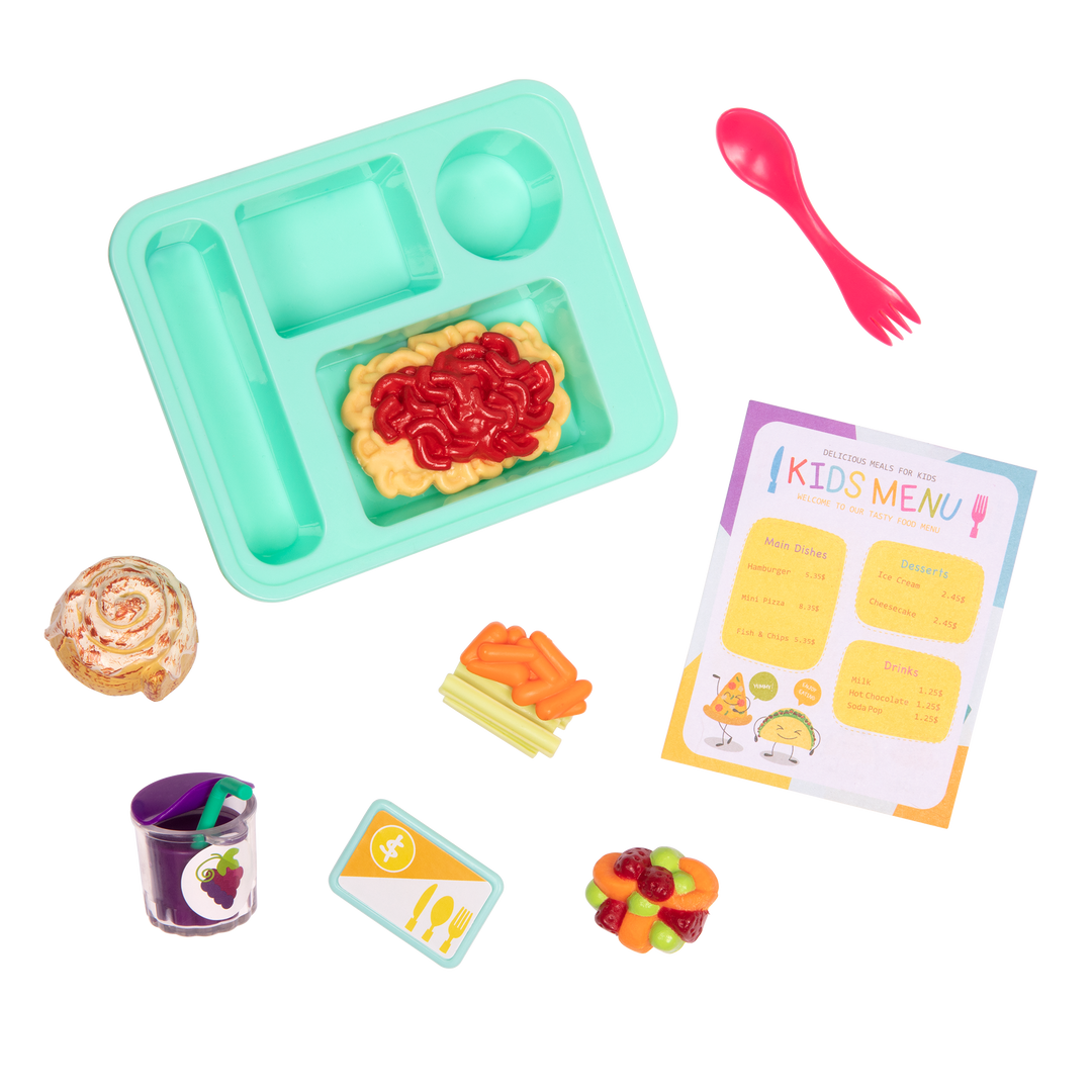 Lunch Time Fun Time - School Lunch Tray Playset - School Accessories for Dolls - Food Accessory Set - Our Generation