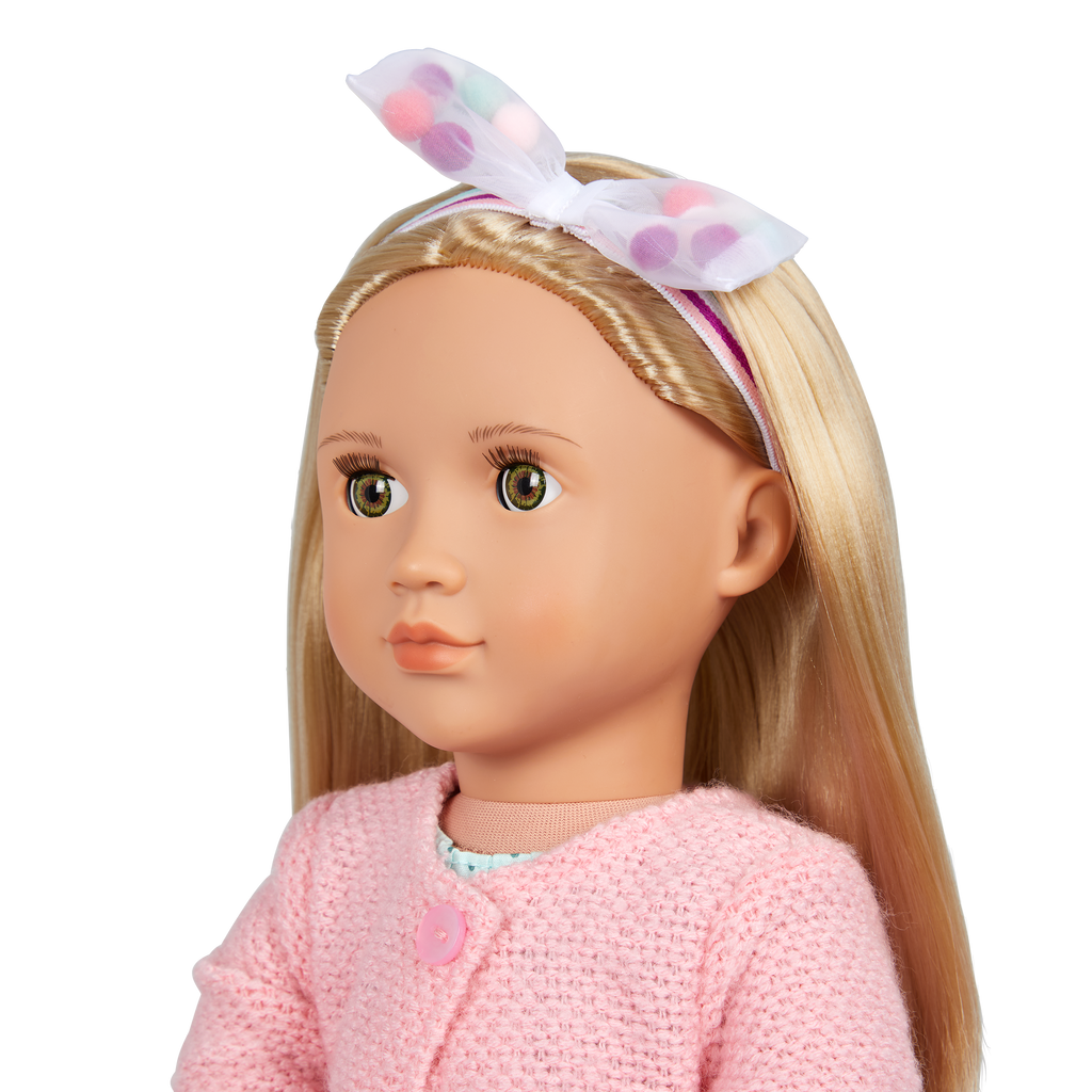 Pretty Pom Poms - 46cm Hair Accessories  - Doll Hairbands, Brush * Spray Bottle - Our Generation