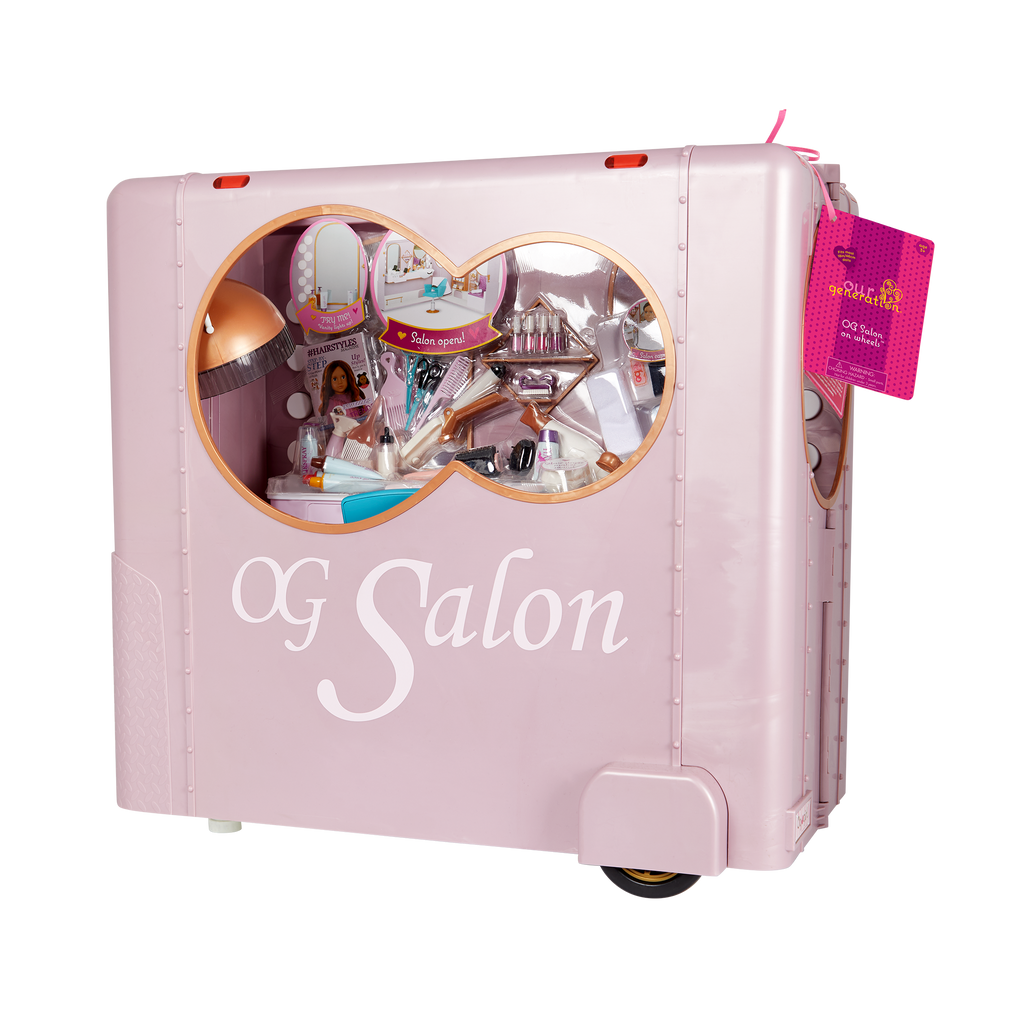 Salon on Wheels - Hair Salon on Wheels for 46cm Dolls = Hairstyling Accessories - Playset with Functioning Lights - Accessories for Dolls - Our Generation