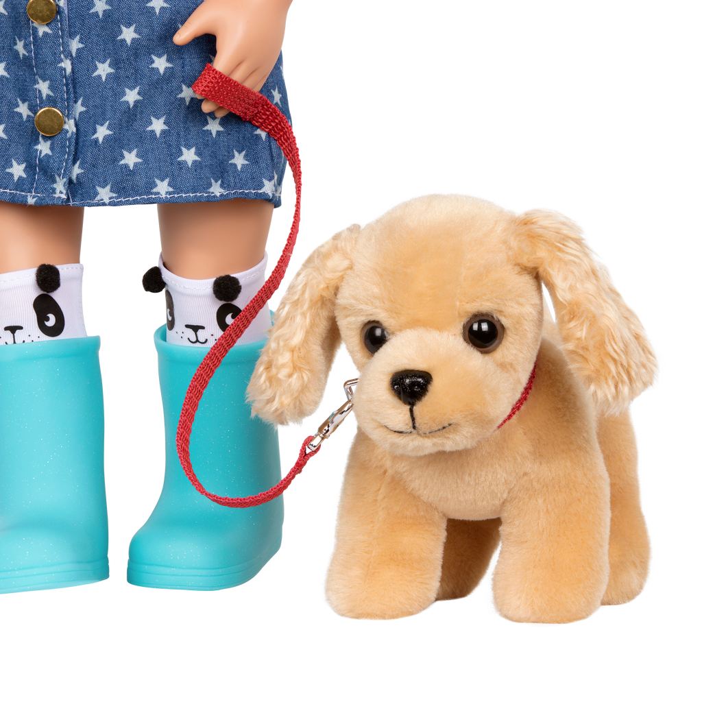 Hop in Dog Carrier with Cocker Spaniel - 15cm Plush Pup Pink Carrier & Accessories - Accessory for Dolls - Our Generation