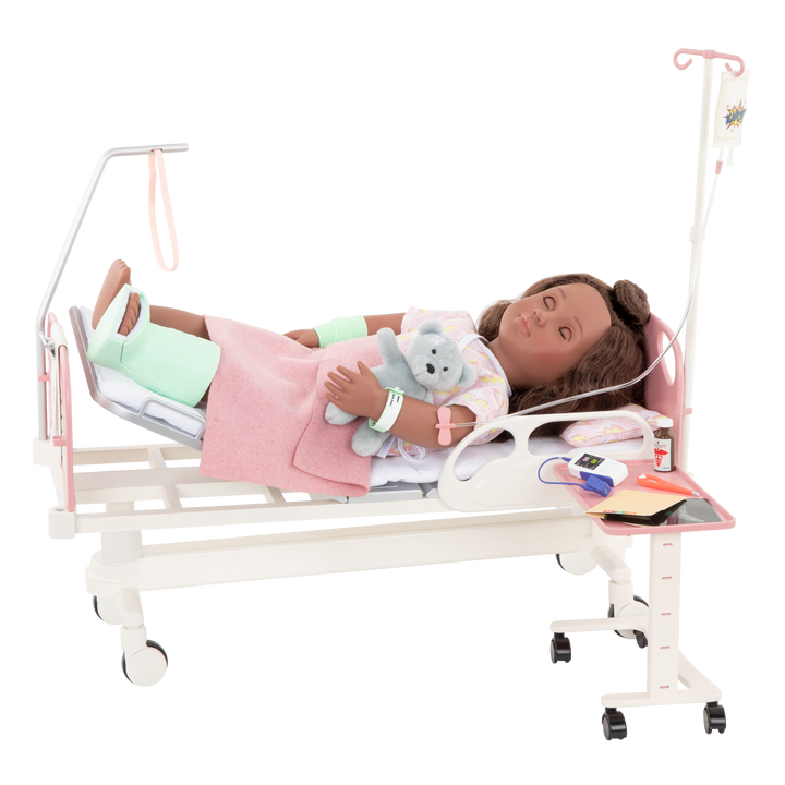 Get Well Bed - Hospital Bed for 46cm Dolls - Medical Accessories for OG Dolls - Doll Playset - Gifts for Kids - Our Generation