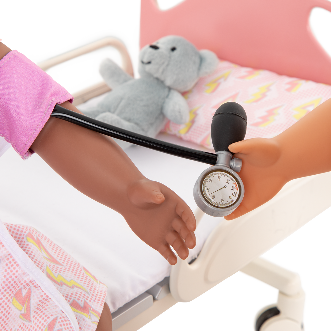 Get Well Bed - Hospital Bed for 46cm Dolls - Medical Accessories for OG Dolls - Doll Playset - Gifts for Kids - Our Generation