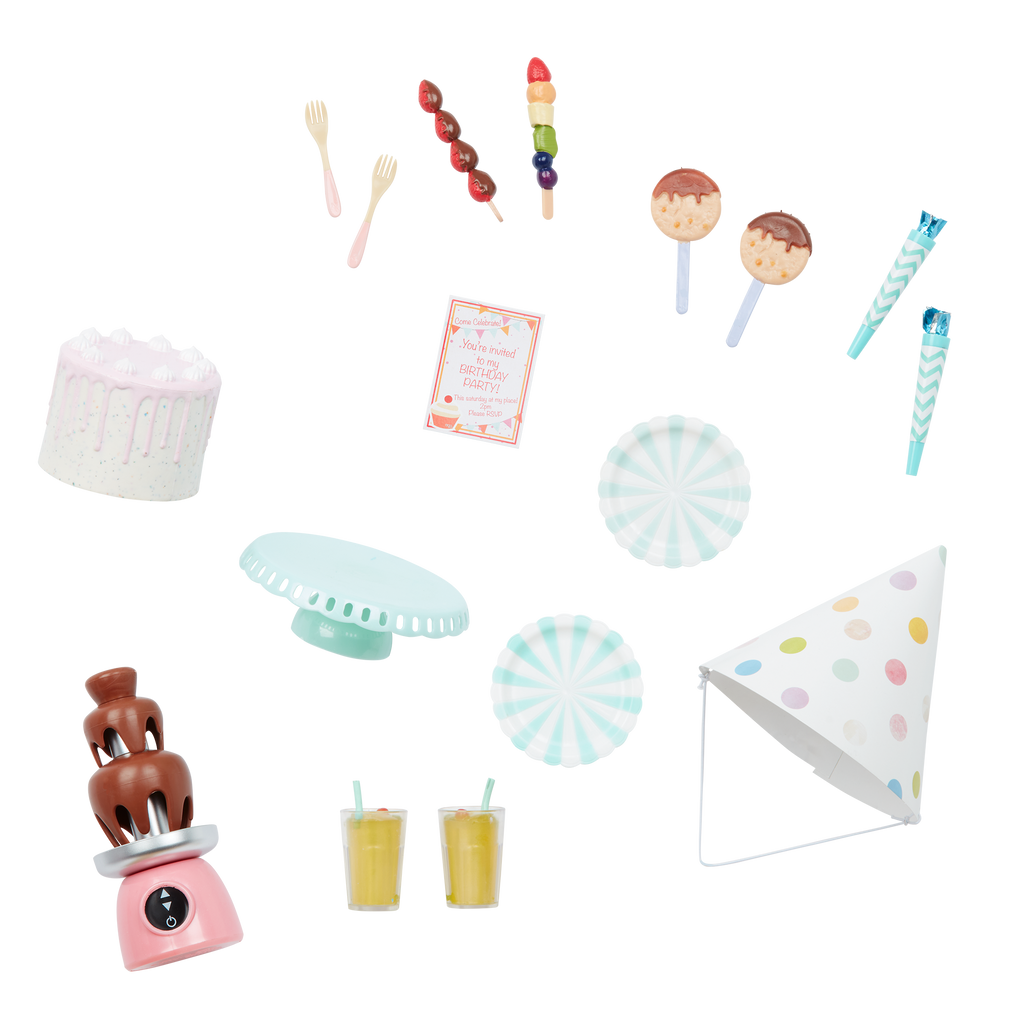 Party Time  - Birthday Party Set for 46cm Dolls - Doll Accessory - Our Generation