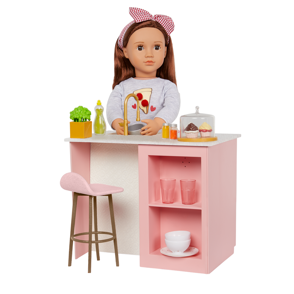 Cooking Island - Kitchen Playset for 46cm Dolls - Cooking Accessories for Dolls - Our Generation
