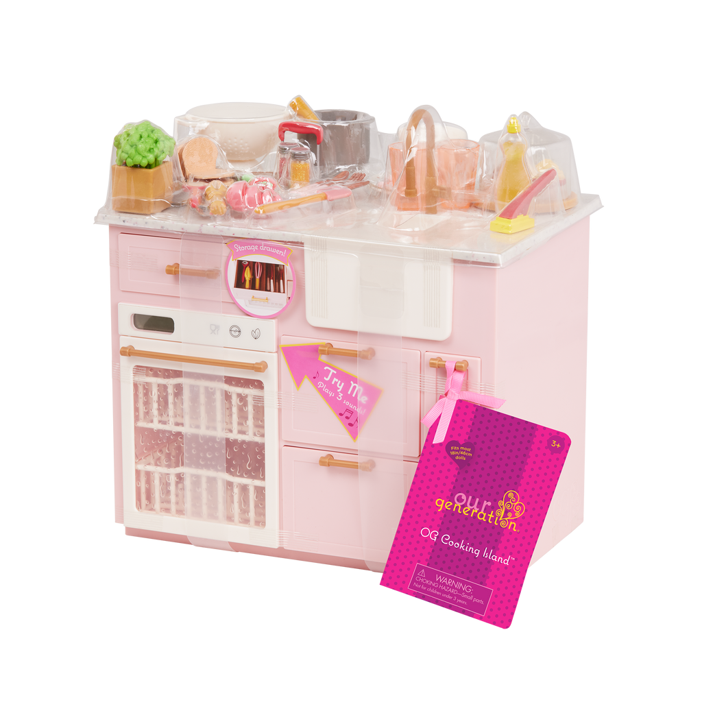 Cooking Island - Kitchen Playset for 46cm Dolls - Cooking Accessories for Dolls - Our Generation