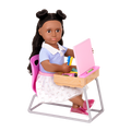 Flying Colours - School Desk for 46cm Dolls - Desk with School Accessories - Our Generation UK