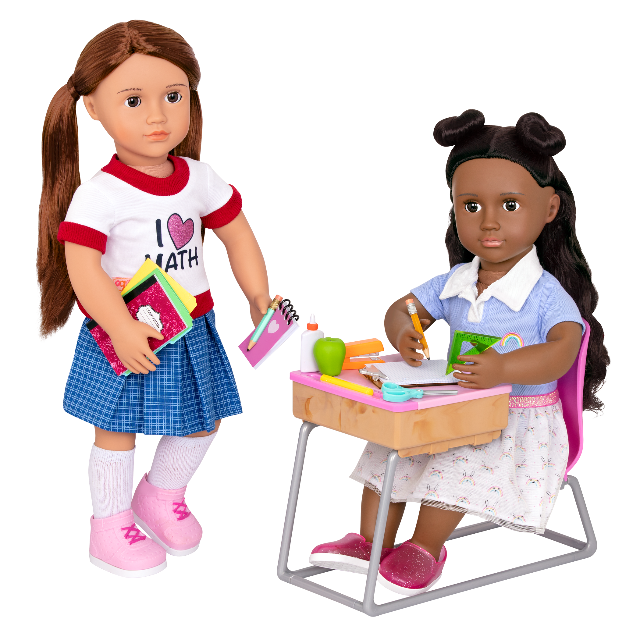 Flying Colours - School Desk for 46cm Dolls - Desk with School Accessories - Our Generation UK