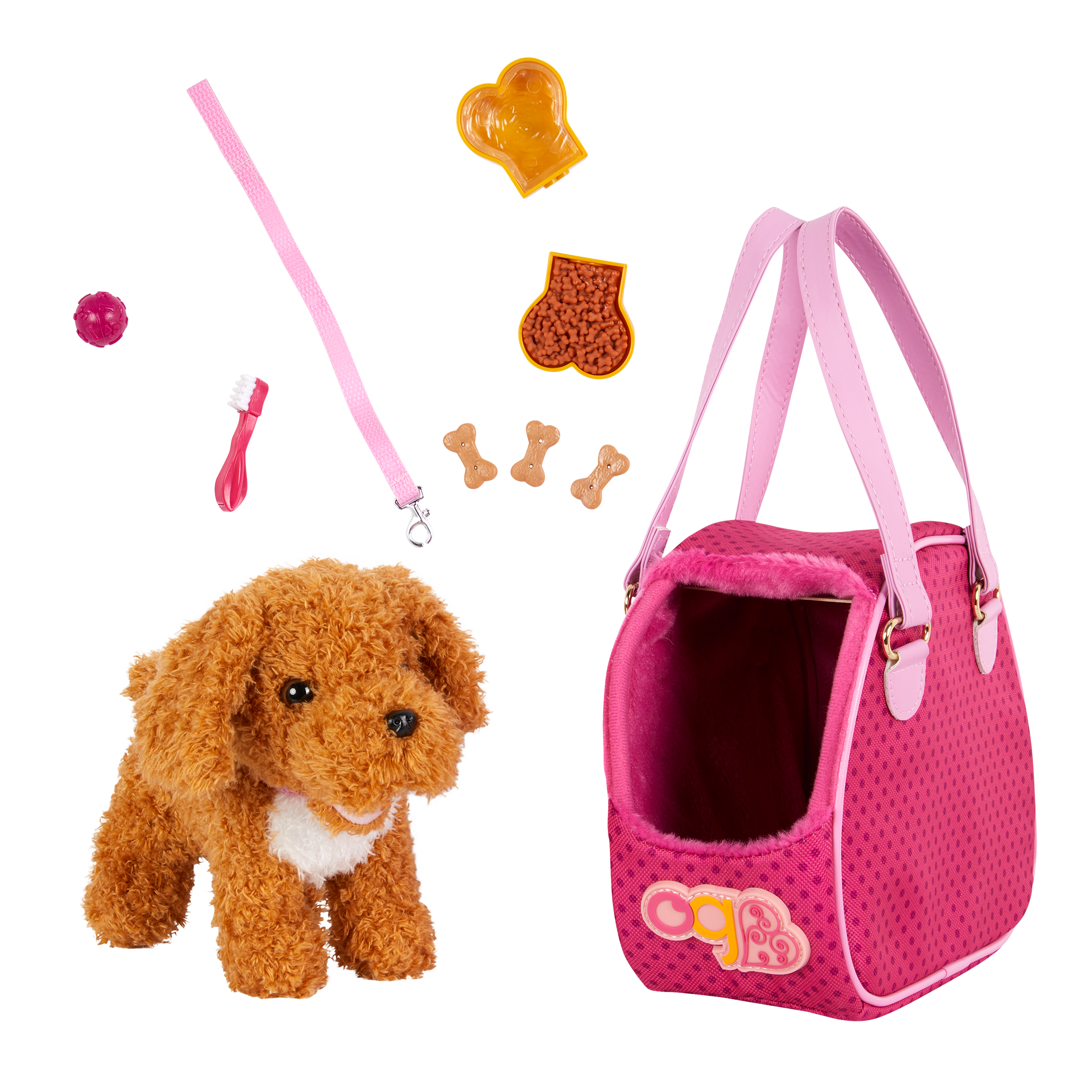 Hop In Dog Carrier - Plush Dog, Carrier & Accessories - Doll Accessory - Our Generation UK