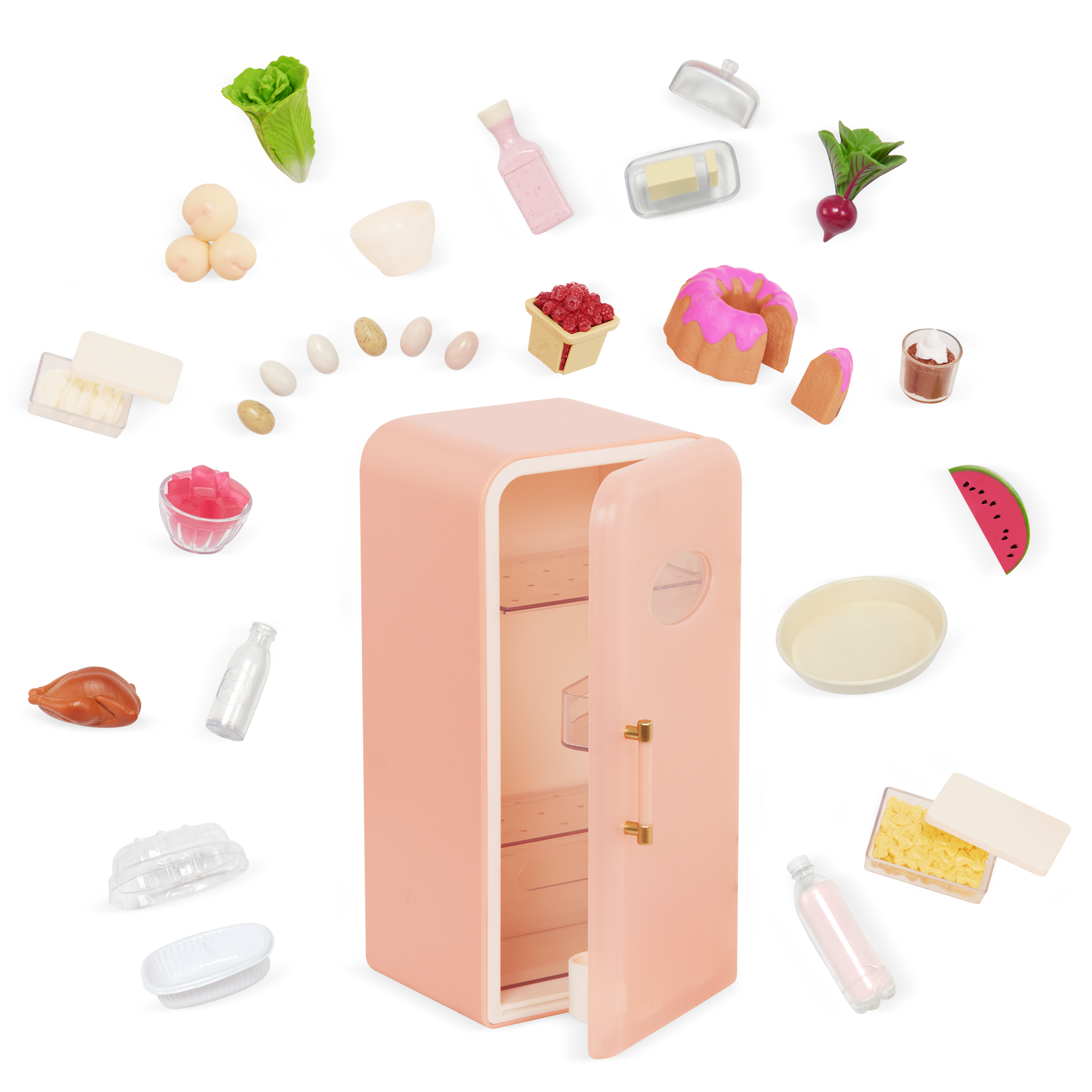 Perfectly Fresh - Mini Fridge Set for Dolls - Food Accessories - Our Generation