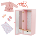 Fashion Wardrobe - Furniture for Dolls - Wardrobe with Clothes & Hangers - Our Generation