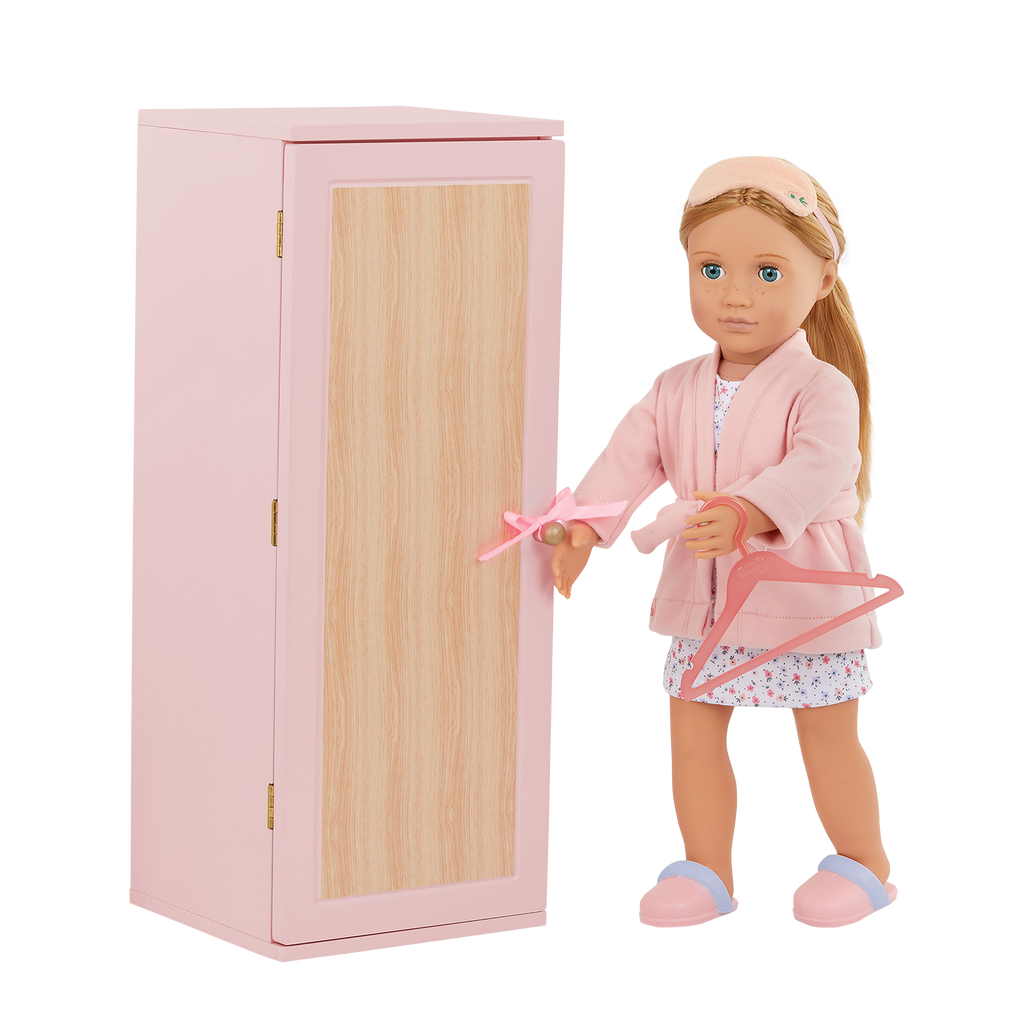 Fashion Wardrobe - Furniture for Dolls - Wardrobe with Clothes & Hangers - Our Generation