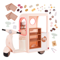 Chip Chip Hooray Cookie Cart - Pink Scooter with Food Accessories for 46cm Dolls - Doll Vehicle - Our Generation UK