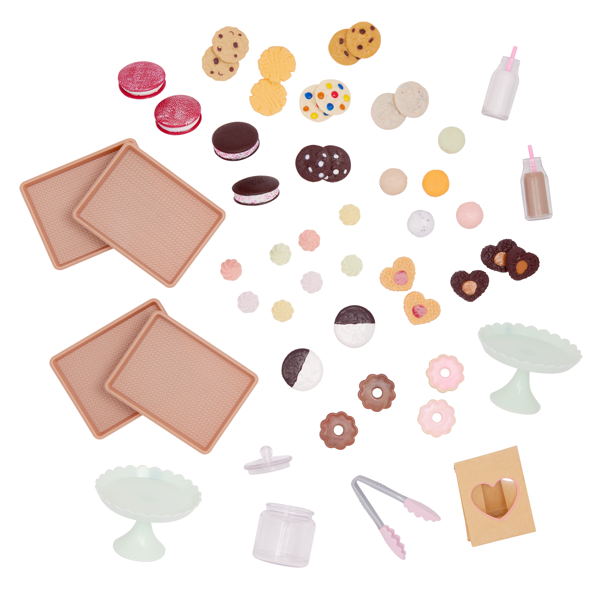 Chip Chip Hooray Cookie Cart - Pink Scooter with Food Accessories for 46cm Dolls - Doll Vehicle - Our Generation UK