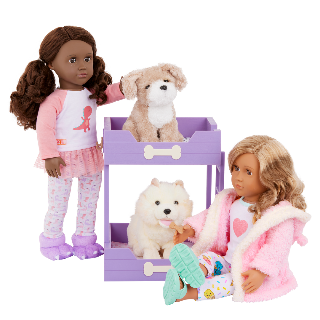 OG Pup Bunk Bed - Purple Dog Bunk Bed - Bed for 15cm OG Pups - Accessories for Dolls - Our Generation