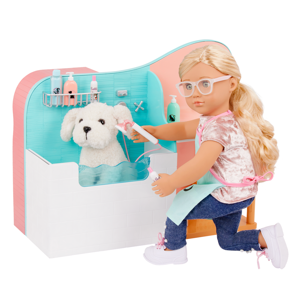 Happy Tails Care Centre - 2-in-1 Grooming Centre & Pet Shop - Accessories for Dolls - Grooming & Accessories for OG Pets - Our Generation