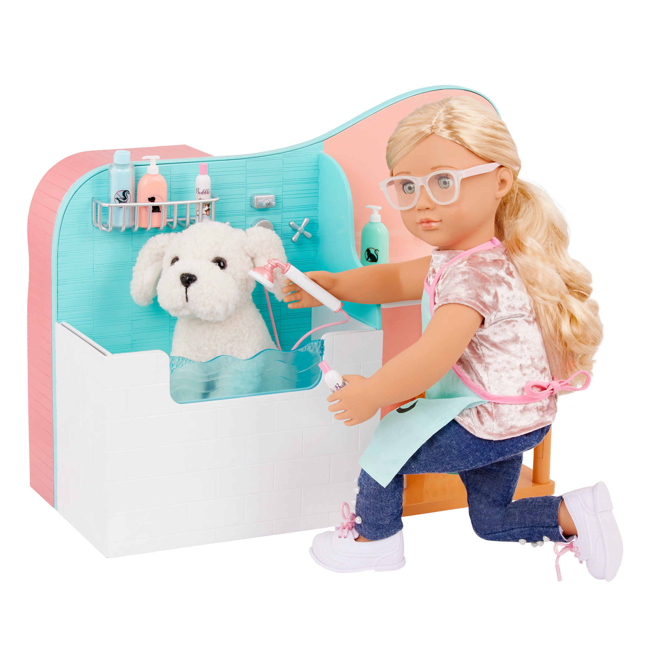 Happy Tails Care Centre - 2-in-1 Grooming Centre & Pet Shop - Accessories for Dolls - Grooming & Accessories for OG Pets - Our Generation
