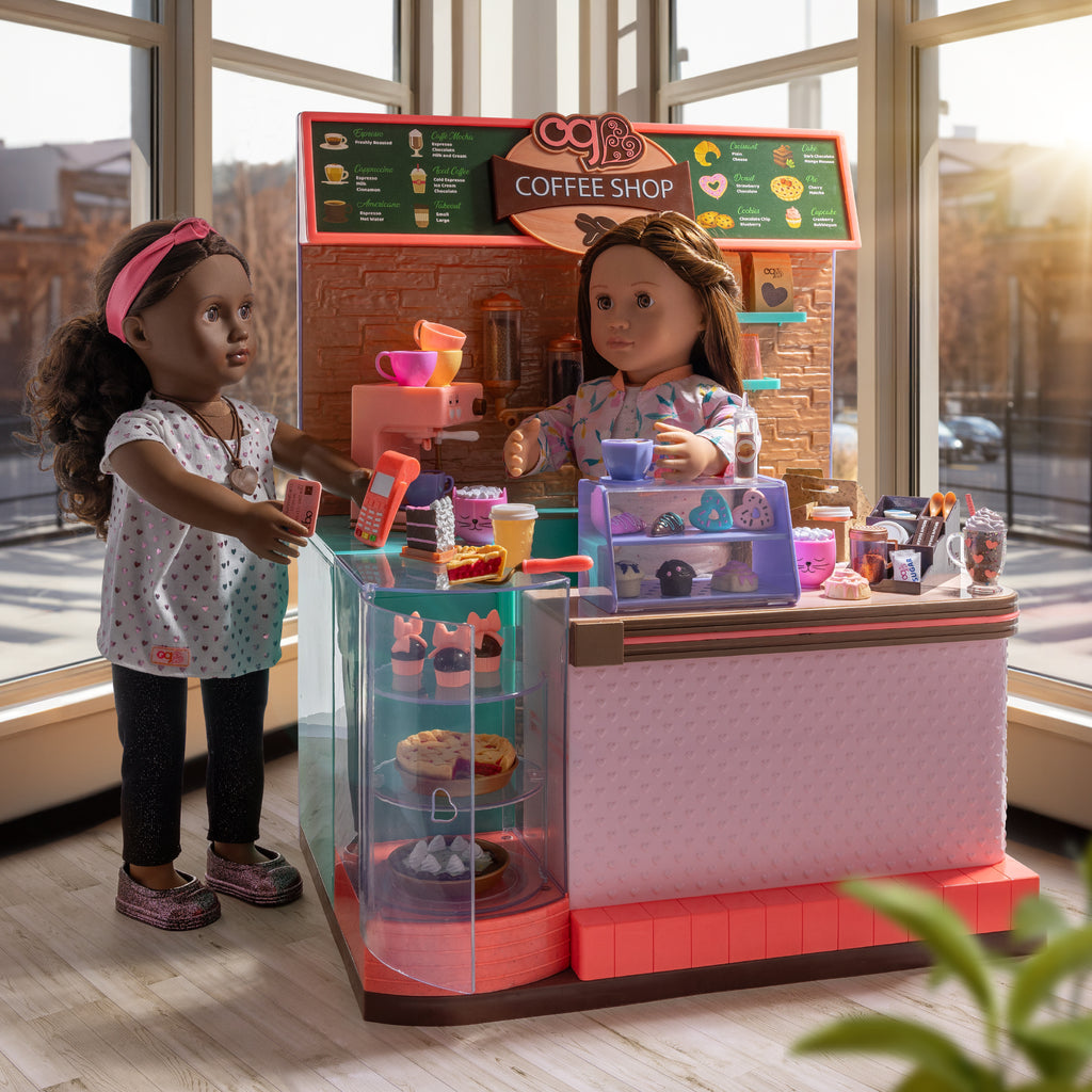 Love U Latte - Coffee Shop Playset - Food Accessories for Dolls - Our Generation Gifts