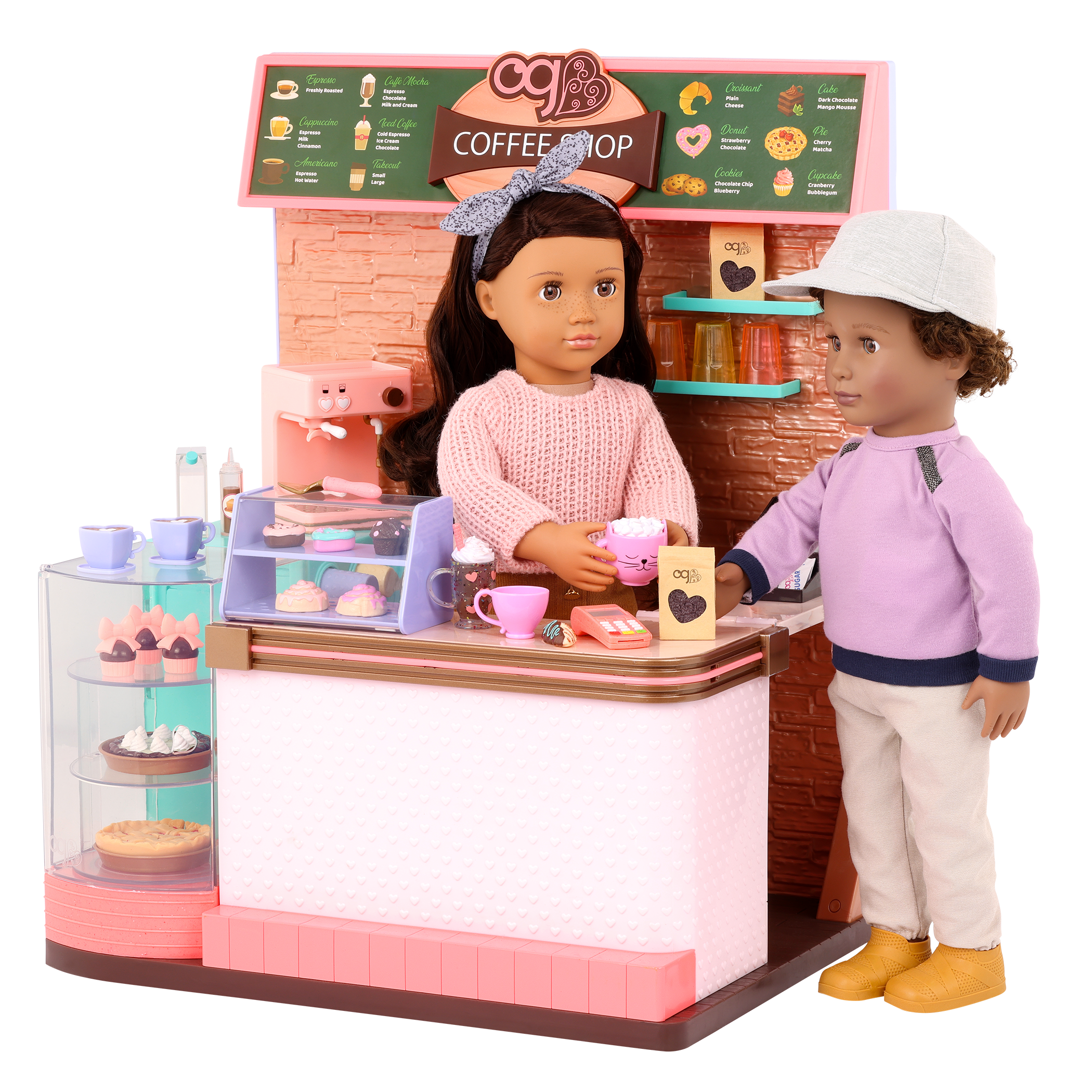 Love U Latte - Coffee Shop Playset - Food Accessories for Dolls - Our Generation Gifts
