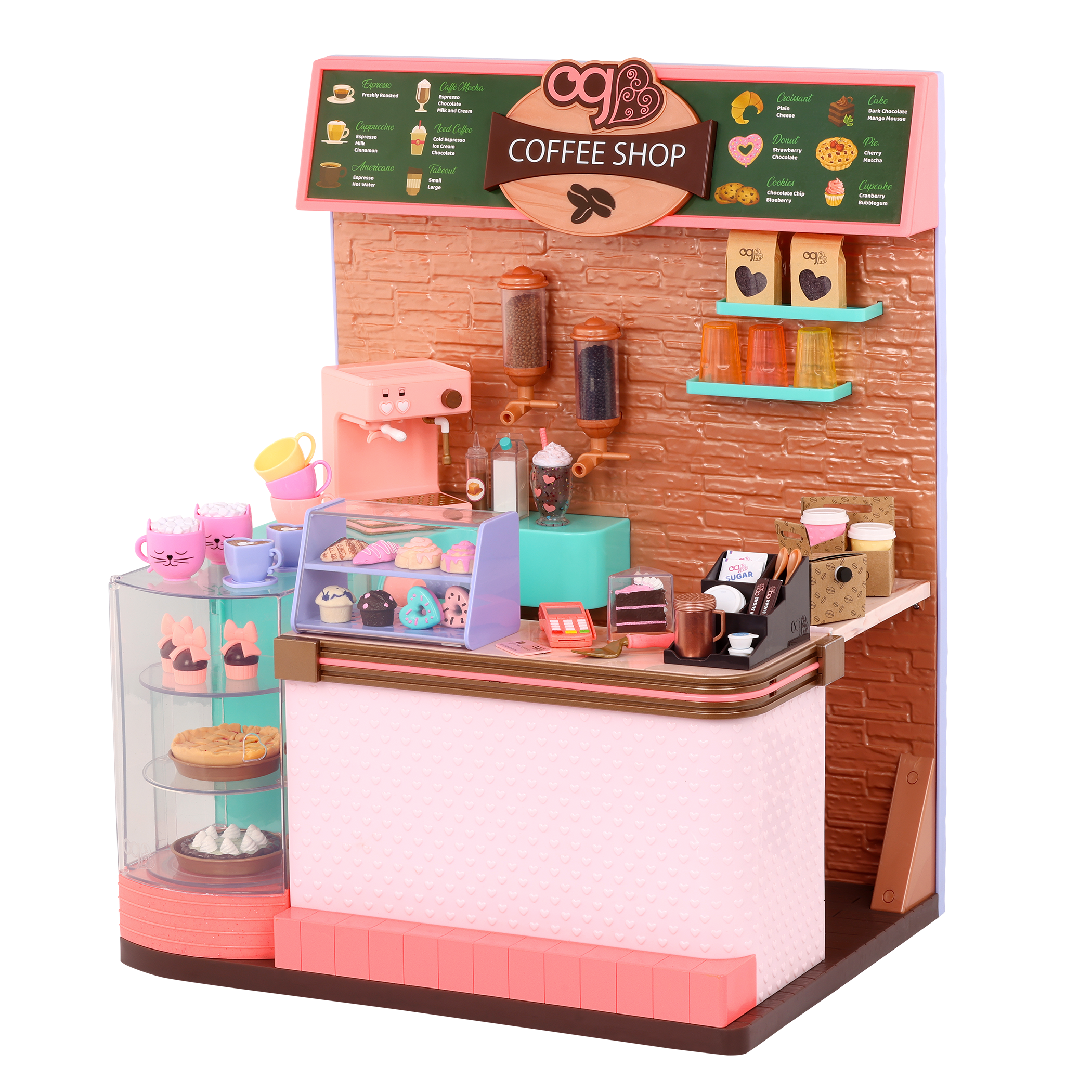 Love U Latte - Coffee Shop Playset - Food Accessories for Dolls - Our Generation Gifts