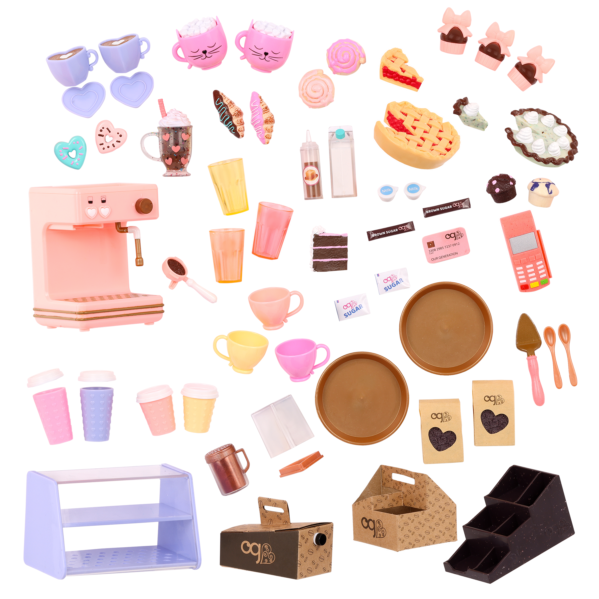 Love U Latte - Coffee Shop Playset - Food Accessories for Dolls - Our Generation Gifts