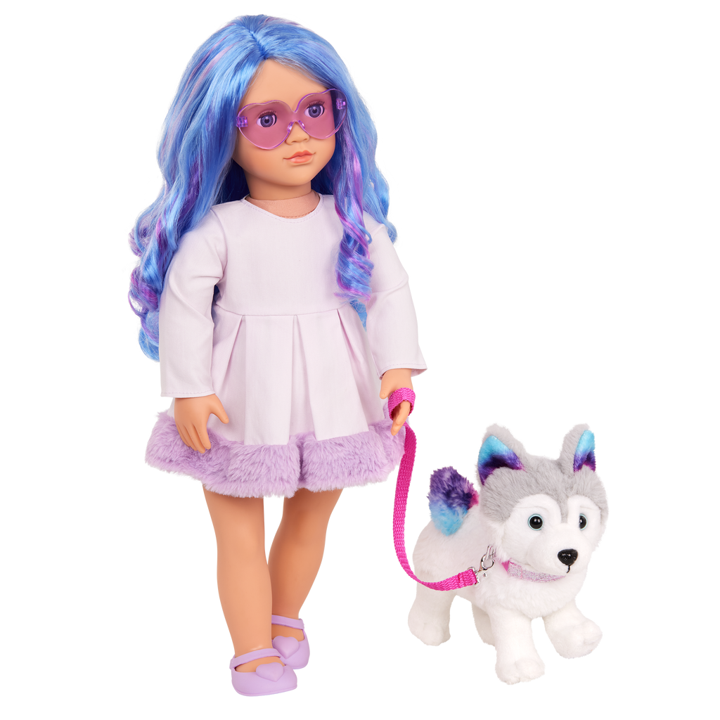 Siberian Husky Dog - 15cm Plush Pup - Accessories for Dolls - Our Generation
