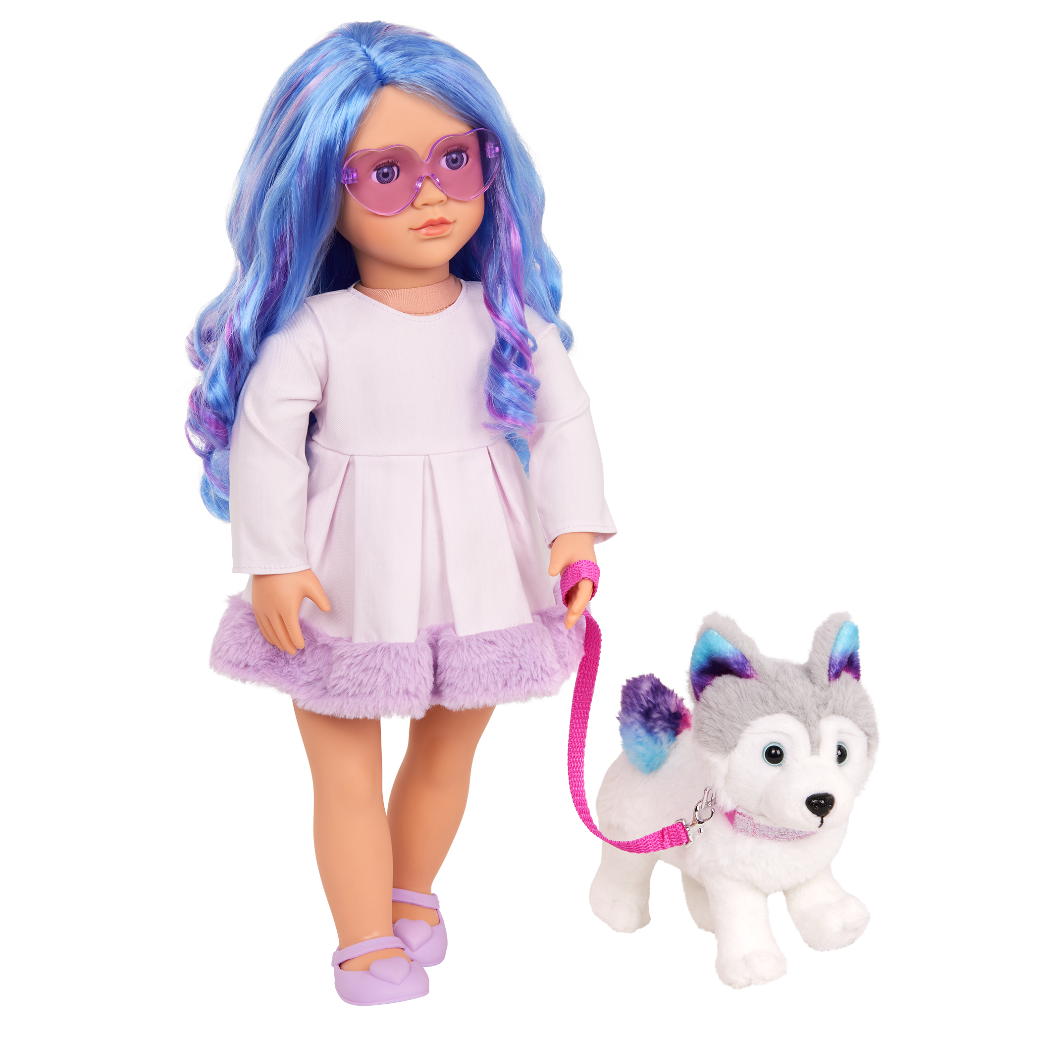 Siberian Husky Dog - 15cm Plush Pup - Accessories for Dolls - Our Generation