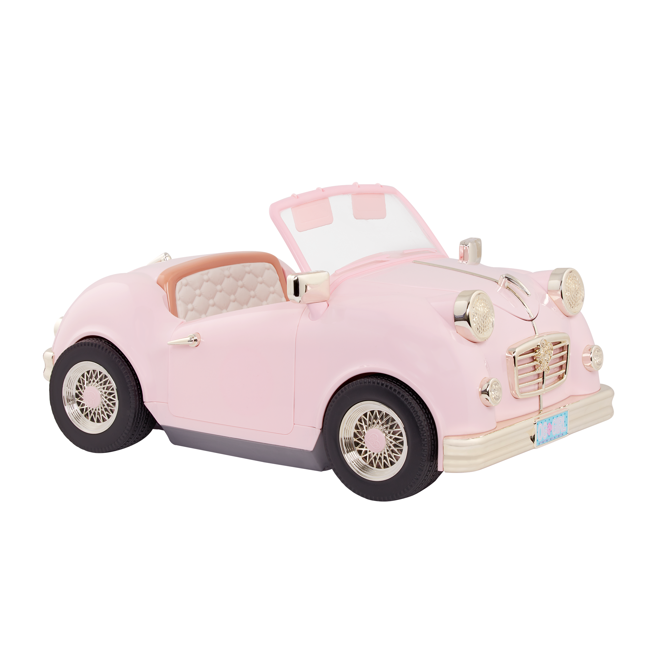 In the Driver's Seat Retro Crusier - 46cm Pink Car for Dolls - Vehicle with FM Radio & Songs - Our Generation