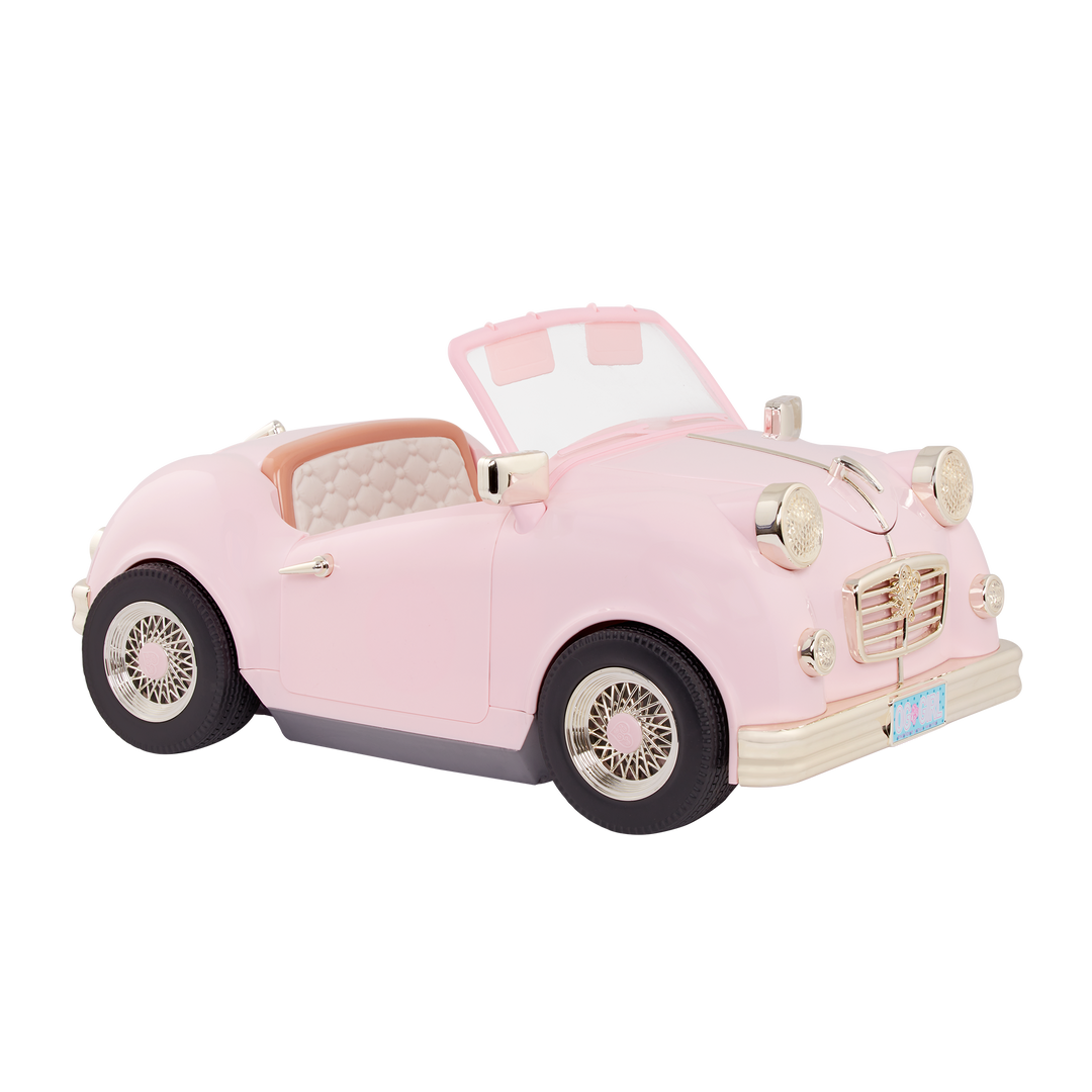 In the Driver's Seat Retro Cruiser - Vehicle for 46cm Dolls - Pink Retro Style Car for Dolls - Toy Car - Doll Accessories - Our Generation