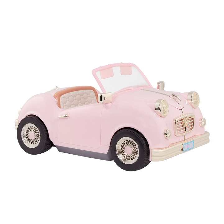 In the Driver's Seat Retro Cruiser - Vehicle for 46cm Dolls - Pink Retro Style Car for Dolls - Toy Car - Doll Accessories - Our Generation