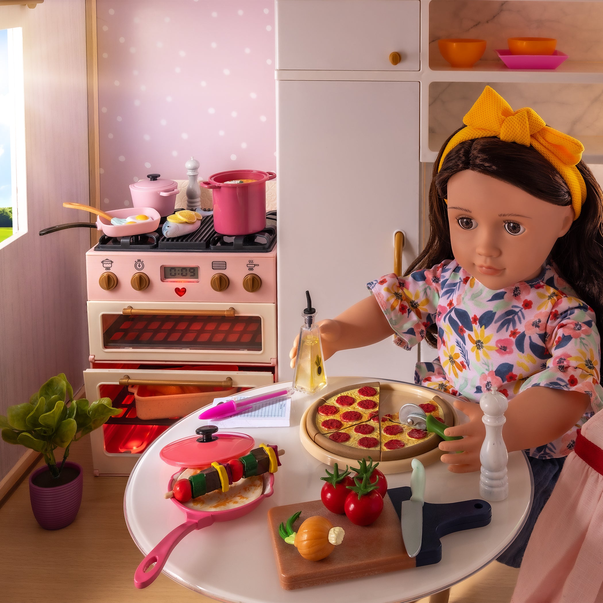 Make & Bake Stove Set - Oven & Food Accessories for Dolls - Our Generation