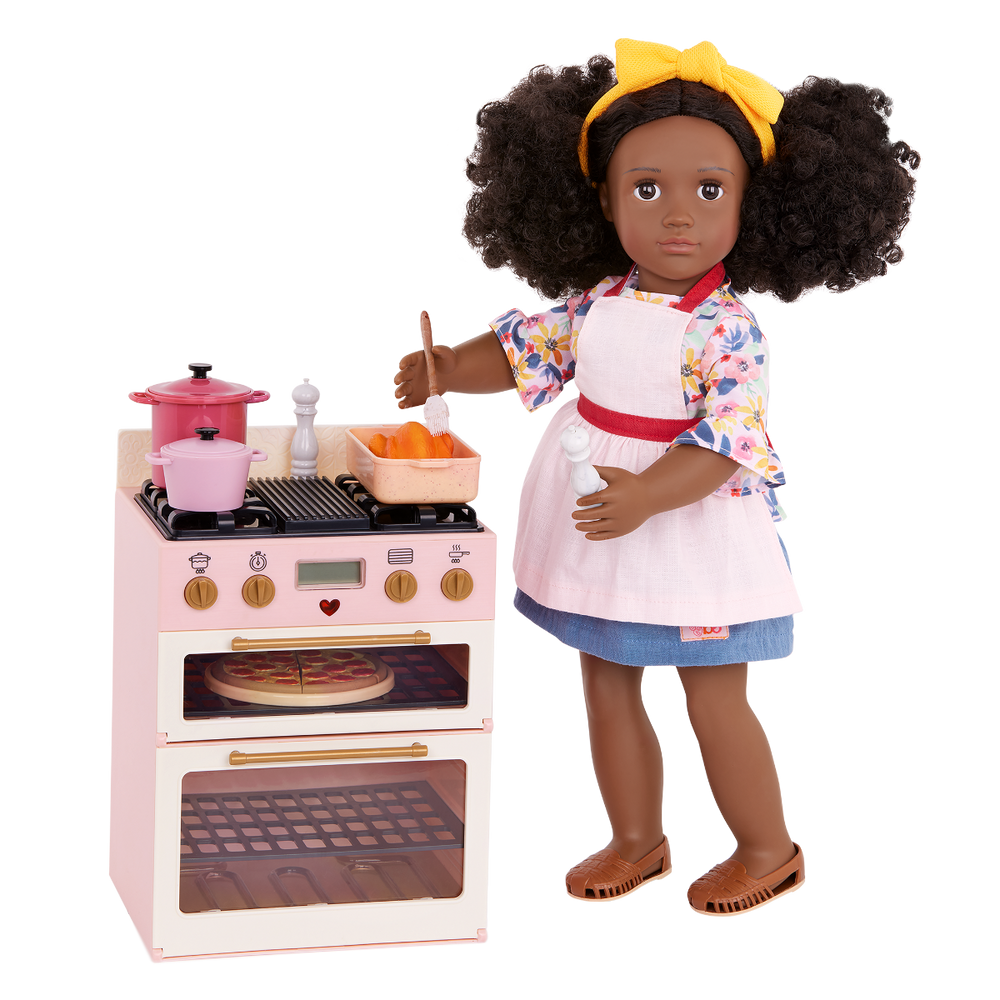 Mix & Bake Stove - Our Generation Food Accessory Set - Pink Oven & Cooking Accessories - Accessory for Dolls - Our Generation UK