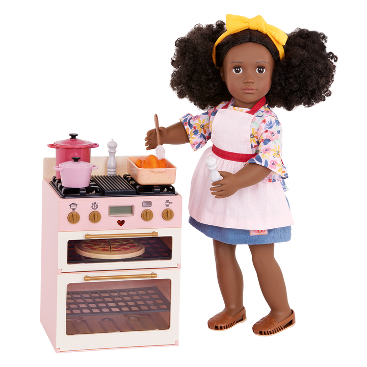 Mix & Bake Stove - Our Generation Food Accessory Set - Pink Oven & Cooking Accessories - Accessory for Dolls - Our Generation UK