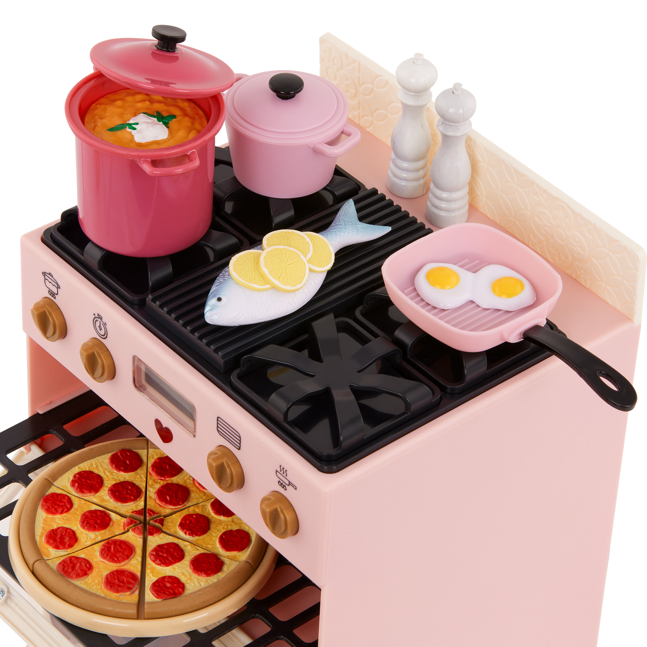 Make & Bake Stove Set - Oven & Food Accessories for Dolls - Our Generation