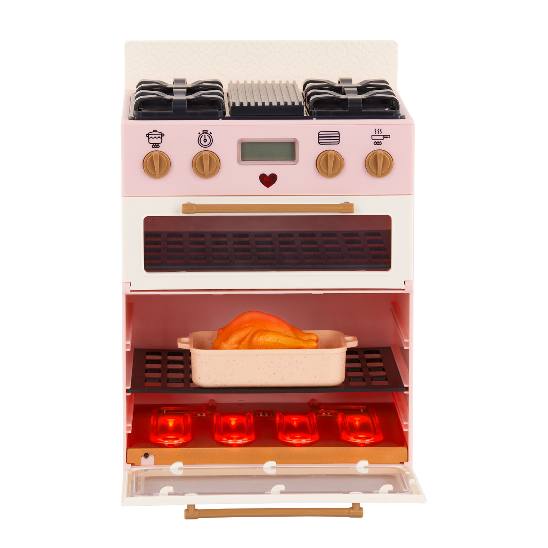 Mix & Bake Stove - Our Generation Food Accessory Set - Pink Oven & Cooking Accessories - Accessory for Dolls - Our Generation UK