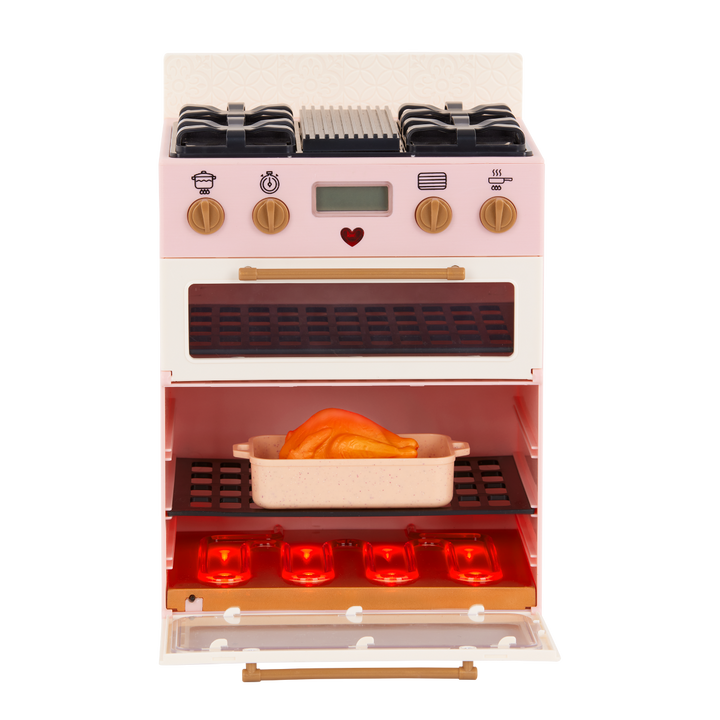 Mix & Bake Stove - Our Generation Food Accessory Set - Pink Oven & Cooking Accessories - Accessory for Dolls - Our Generation UK