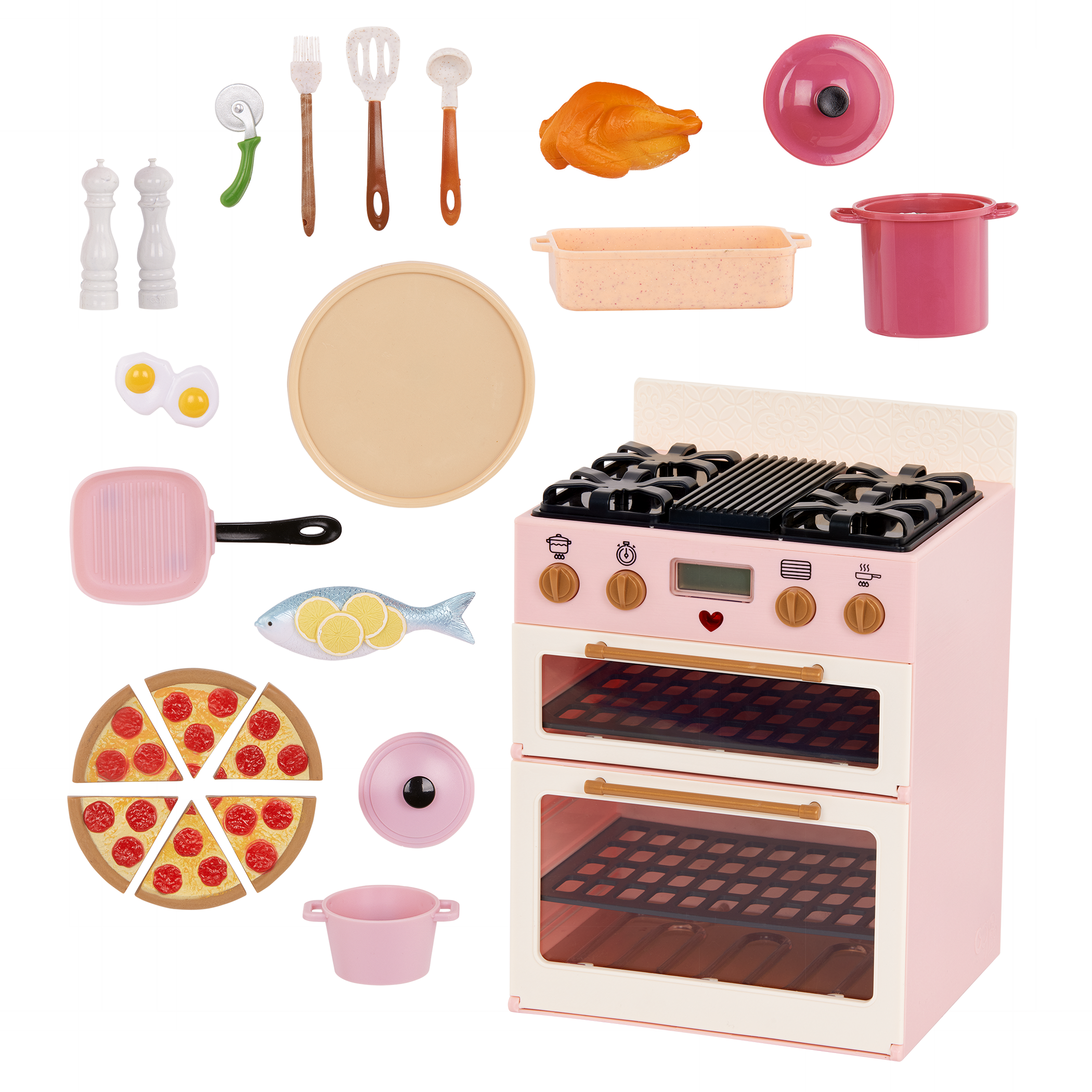 Make & Bake Stove Set - Oven & Food Accessories for Dolls - Our Generation
