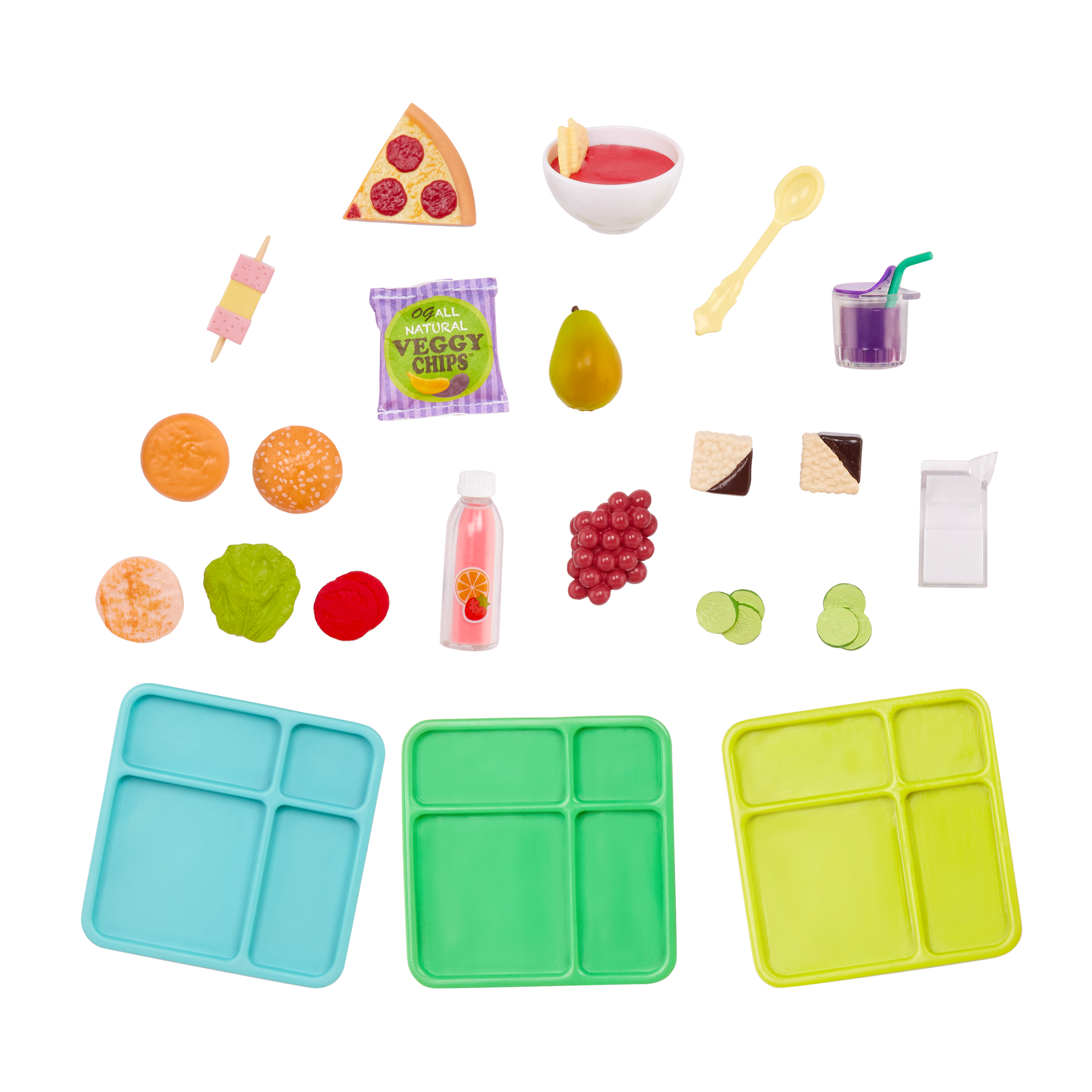 OG School Cafeteria Table  - Dining Hall Table with Food Accessories - School Accessory for Dolls - Our Generation