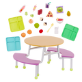 OG School Cafeteria Table  - Dining Hall Table with Food Accessories - School Accessory for Dolls - Our Generation
